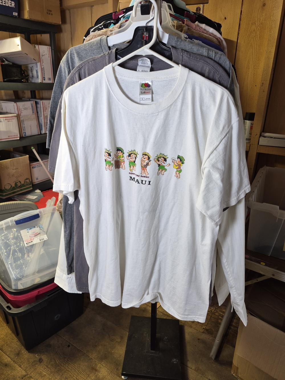 Fruit of the Loom White Kids Maui Hula Graphic Tee - Island Characters Bin 56